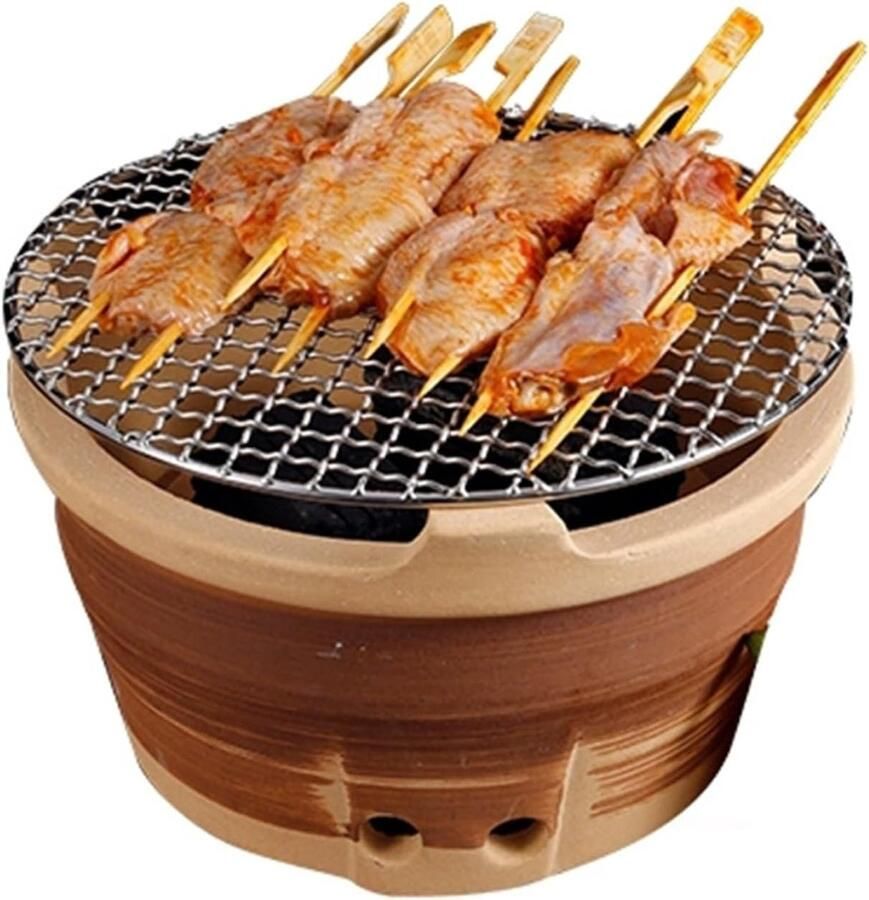 Draagbare klei oven Houtskool barbecue Buiten koken Handgemaakt ontwerp 7x5 inch Niet gespecificeerd