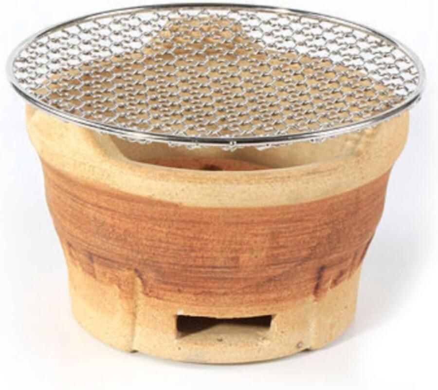 Draagbare Klei Oven Kleine BBQ Buiten Koken Hittebestendig Keramiek 20x13.5cm Bruin