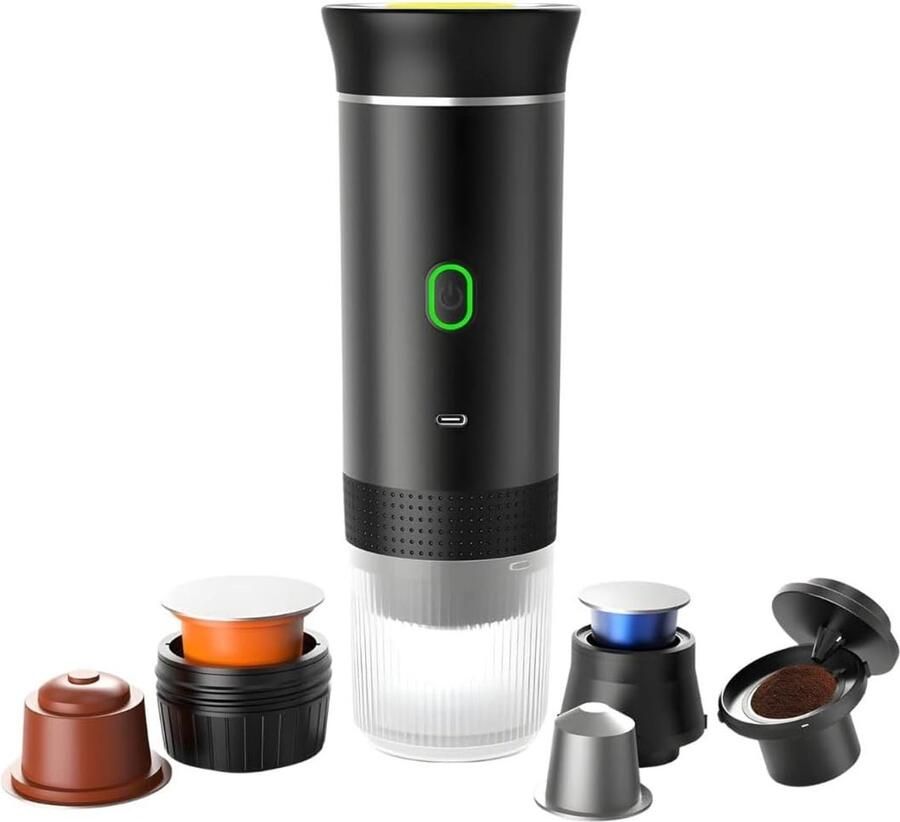 Draagbare Koffiemachine Compact Design Oplaadbare USB-C Batterij 3-in-1 Functie Voor Koffieliefhebbers