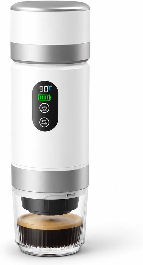 VHV Draagbare koffiemachine -de nieuwste upgrade van de derde generatie-3-in-1 elektrische espressomachine-12V oplaadbare espressomachine-voor kantoor-reizen-thuis- compatibel met espresso-capsules en gemalen koffie