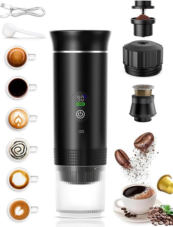 Draagbare Koffiemachine Elektrische Espressomachine met Zelfverwarming
