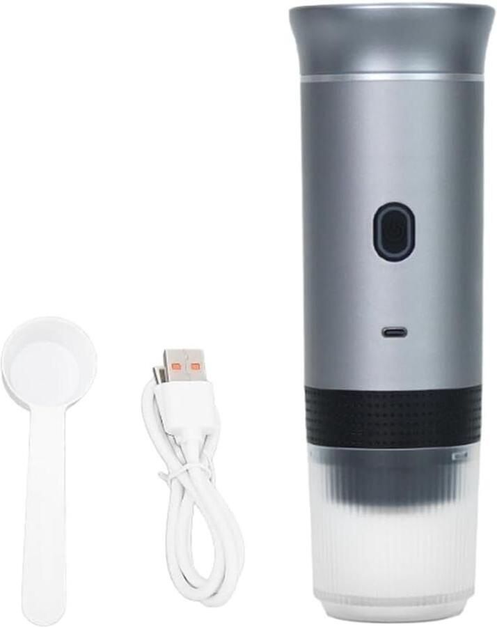 Draagbare Koffiemachine Espresso Maker Koffie Onderweg One-Touch Bediening 150 ml Zilver