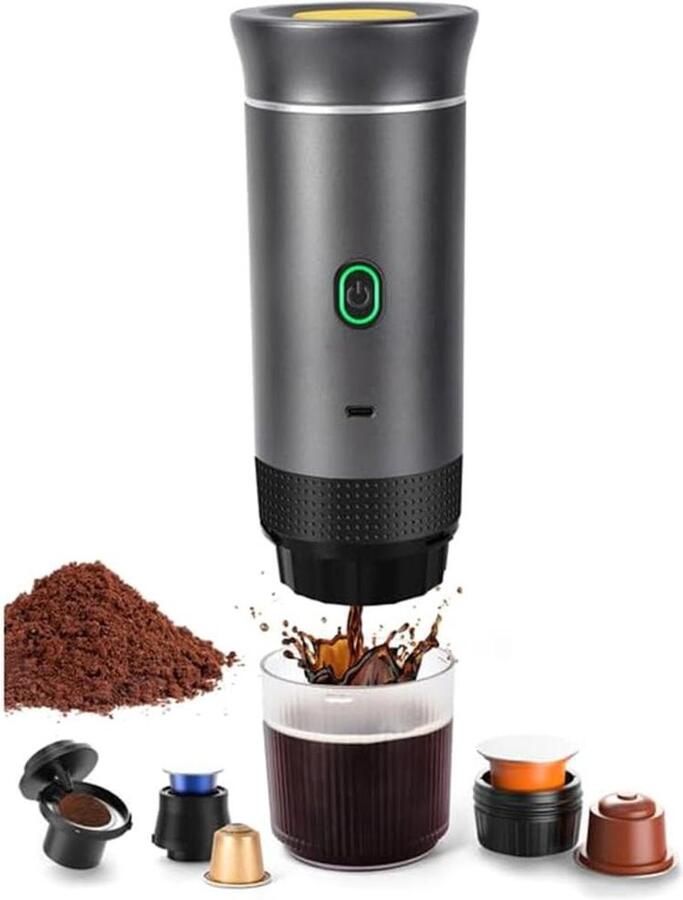 Draagbare Koffiemachine Espressomachine Capsulemachine Koffie Zetten Onderweg 15 Bar Druk 27 x 9 x 9 cm