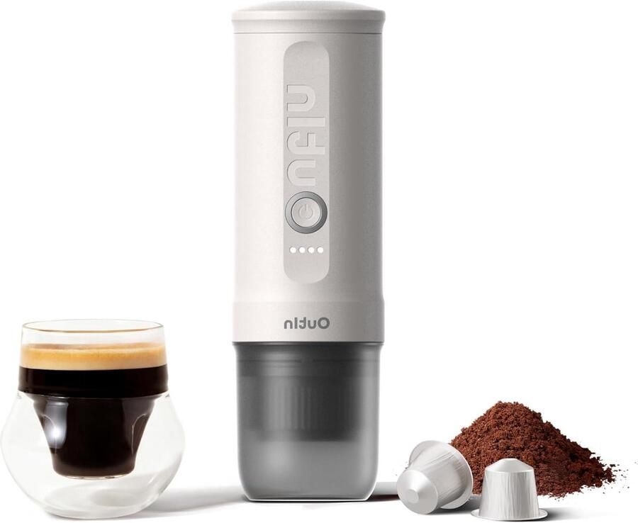 Draagbare Koffiemachine Mini Espresso Koffie Zetten Snel Zelfopwarmend 670 gram Parelwit