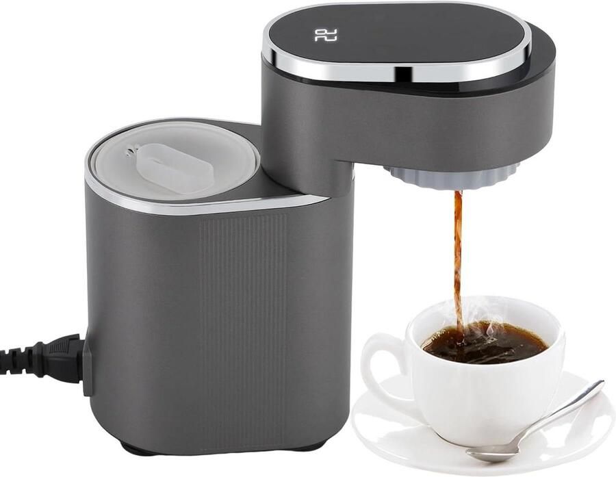 Draagbaar Koffiezetapparaat Reis Koffiezetter Koffie Zetten Instelbare Temperatuur 150 ml Zwart