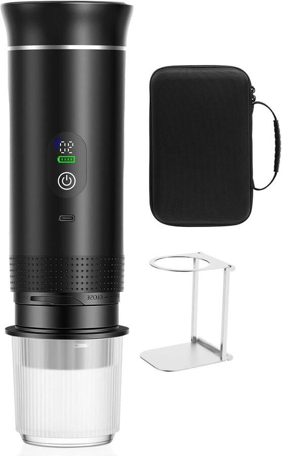 Draagbare Koffiemachine Reis Koffiezetter Koffie Onderweg 3-in-1 Systeem 80ml Capaciteit Zwart