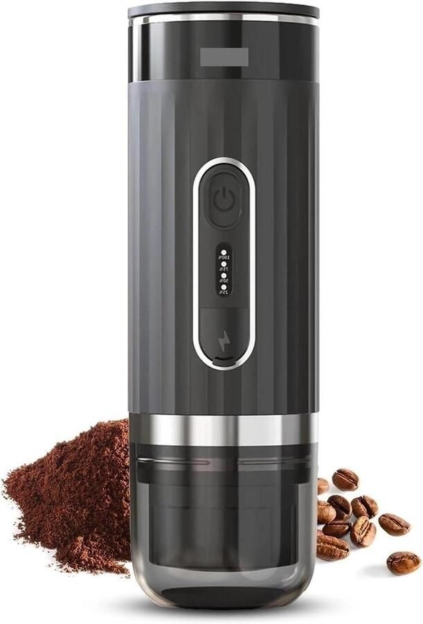 Draagbare Koffiemaker Mini Espresso Onderweg Koffie Draadloos Verwarmen 100 ml Zwart