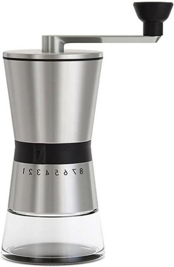 Draagbare Koffiemolen Handmaler Roestvrij Staal Verse Koffie Zetten Instelbare Maalgraad 15 x 8.5 x 21.5 cm