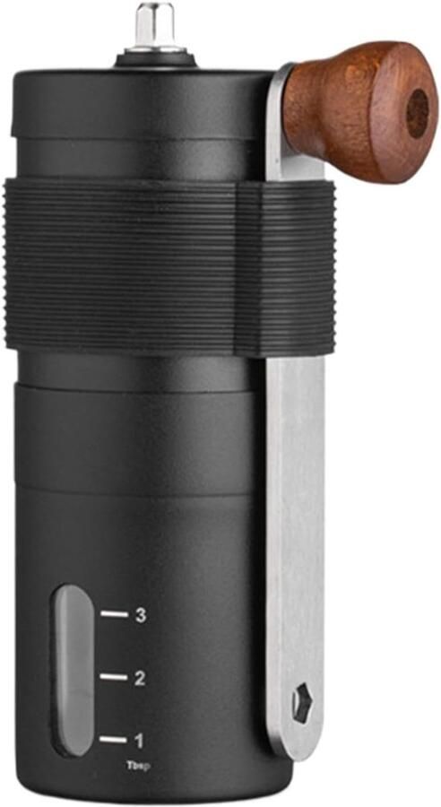 Handmatige Koffiemolen Espressomolen Draagbaar Verse Koffie Malen Verstelbare Maalgraad 12.5x4.8x4.8 cm Zwart