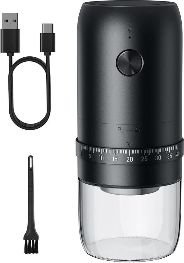 Draagbare Koffiemolen met 40 Instellingen en 1800 mAh Capaciteit Ideaal voor Reizen en Kantoor