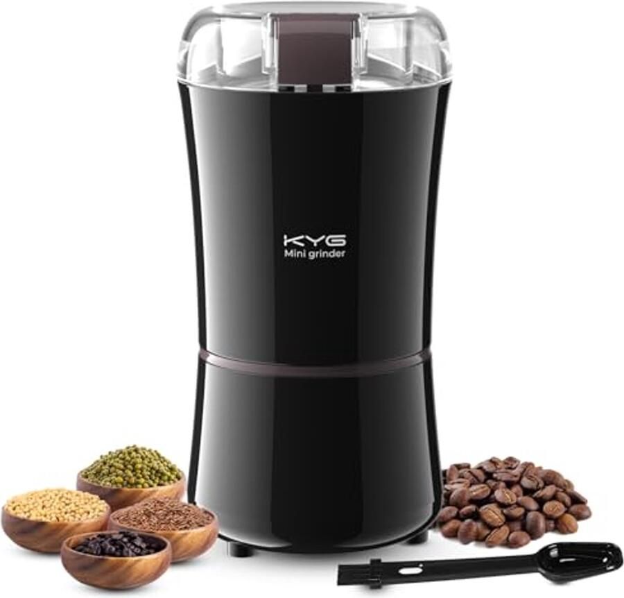 Draagbare koffiemolen voor koffiebonen en specerijen 300 W 50 g inhoud roestvrijstalen messen