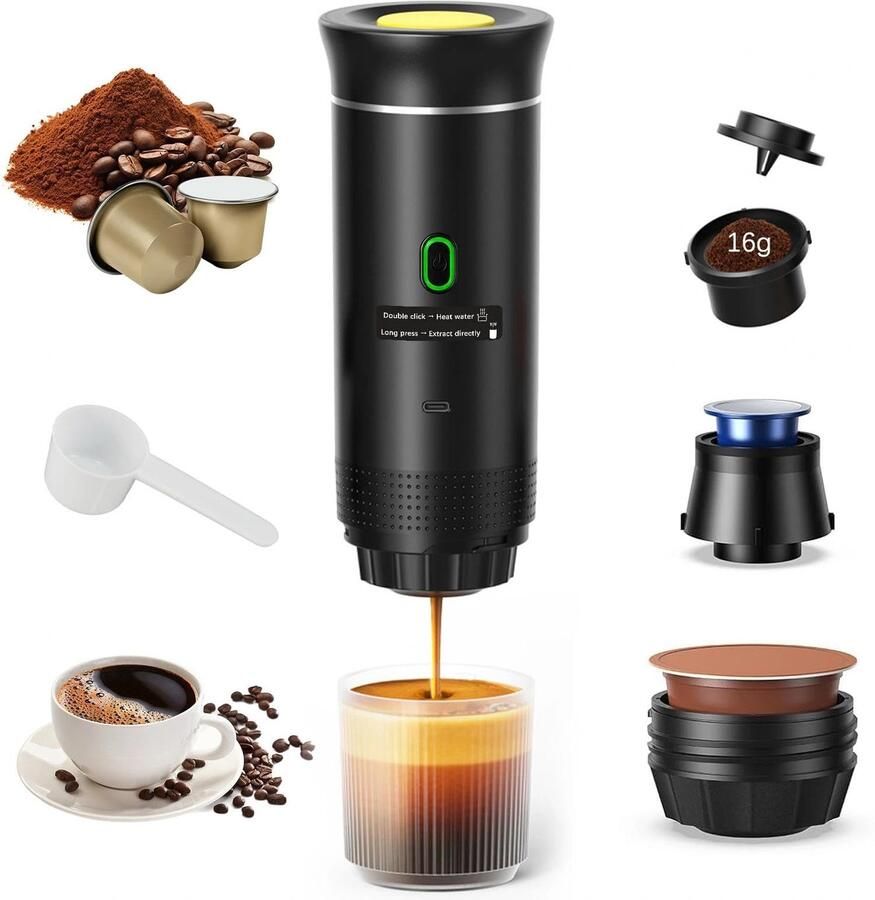 Draagbare koffiezetapparaat 3-in-1 espressomachine reiskoffiezetapparaat