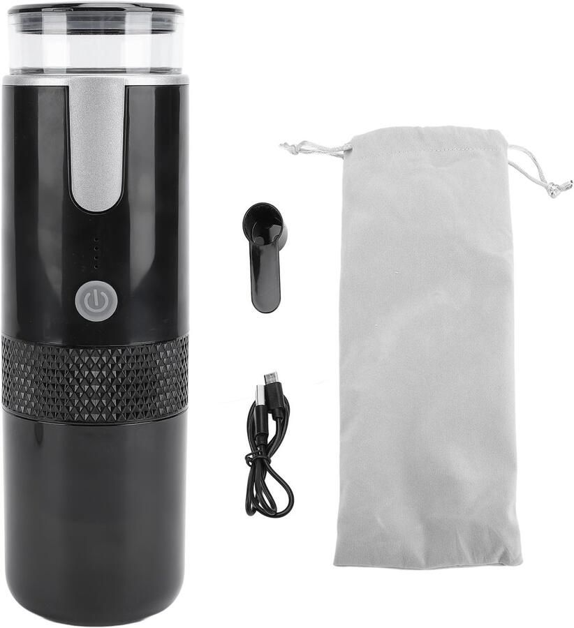 Draagbare koffiezetapparaat met batterij compatibel met gemalen koffie en KCUP-capsules