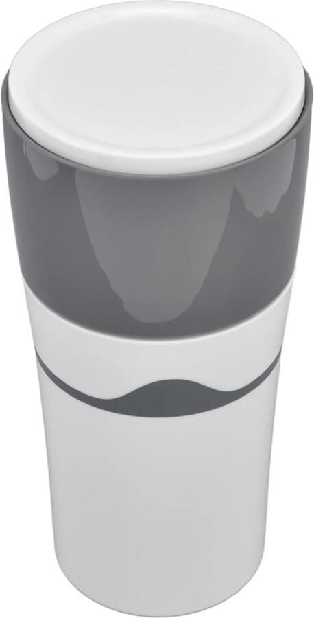 Draagbare Koffiezetter Druppelmachine Reizen Koud Warm Brouwen 3 Herbruikbare Filters 450 Ml Capaciteit Grijs Wit