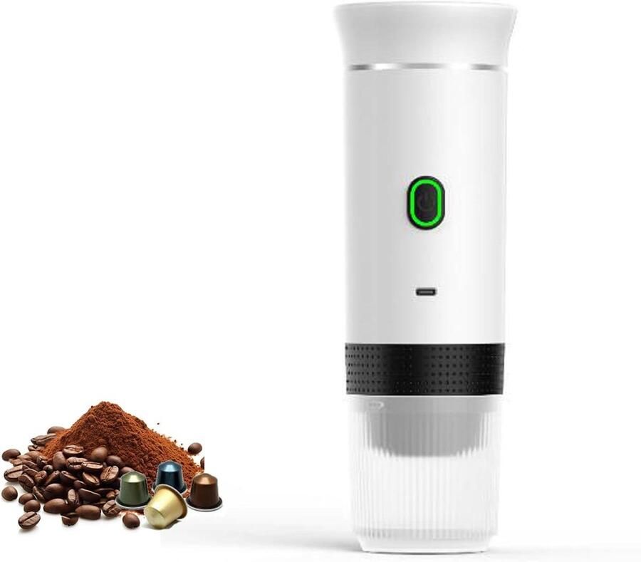 Draagbare Koffiezetter Espresso Machine Koffie Maken Onderweg Snel Zelfverwarmend 24.5 cm Hoog Wit