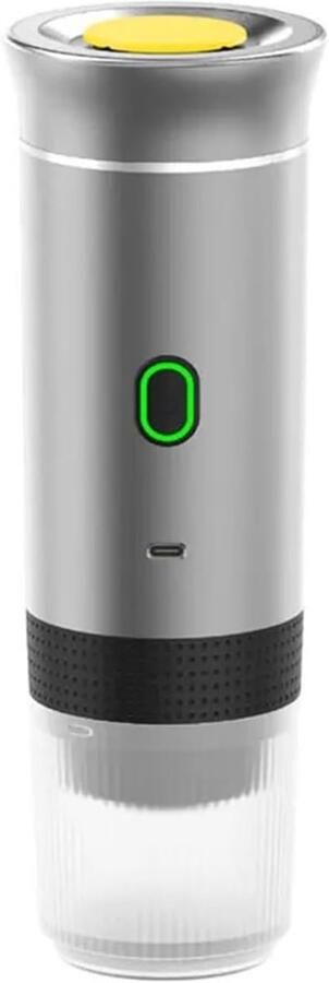 Draagbare Koffiezetter Espresso Machine USB Reizen en Camping Draadloos Verwarmen 100 ml Zilver