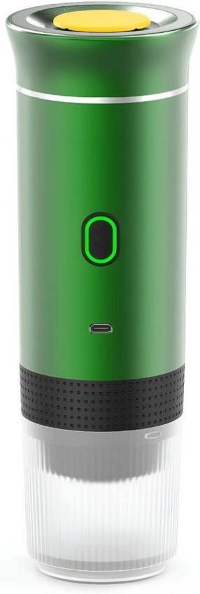 Draagbaar Koffiezetapparaat Draadloos voor in de Auto Espresso Voor espresso capsules gemalen koffie Cups Oplaadbaar voor Onderweg Groen