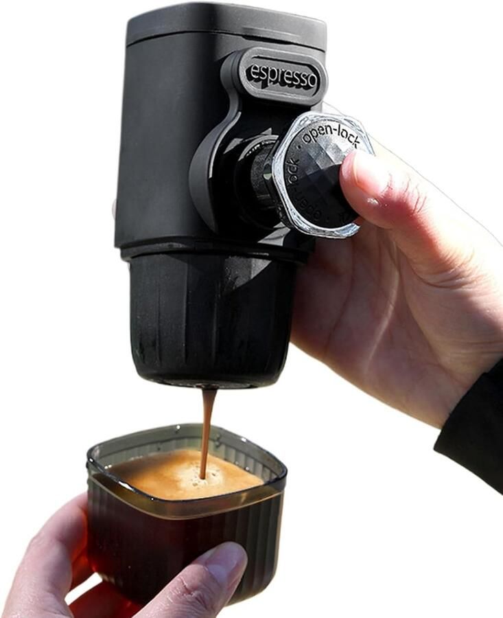Draagbare Koffiezetter Reis Koffieapparaat Kamperen Buiten Handmatige Koffiemolen 100ml Capaciteit Zwart