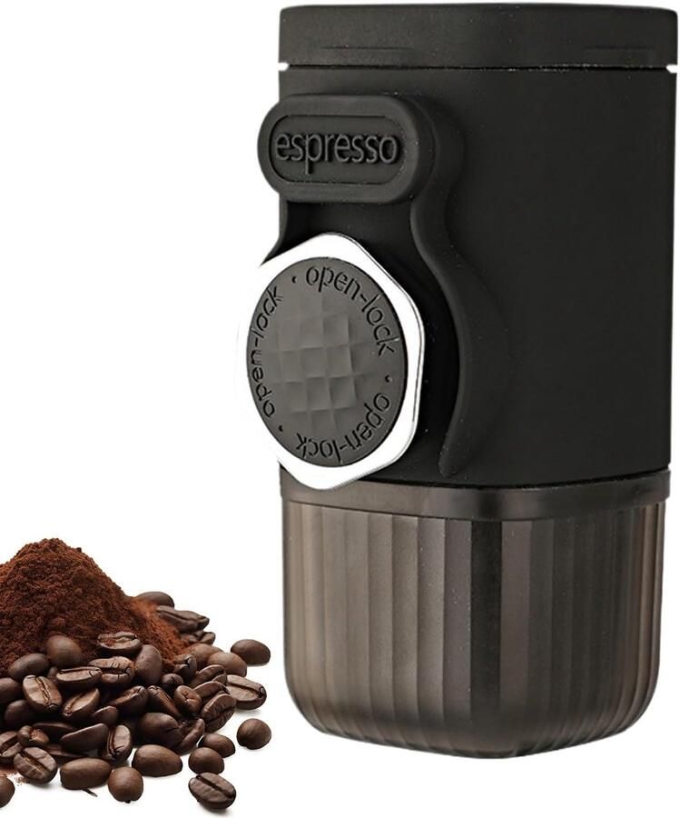 Draagbare Koffiezetter Reis Koffieapparaat Koffie Maken Onderweg Handmatige Malen Mogelijk 100ml Capaciteit Zwart