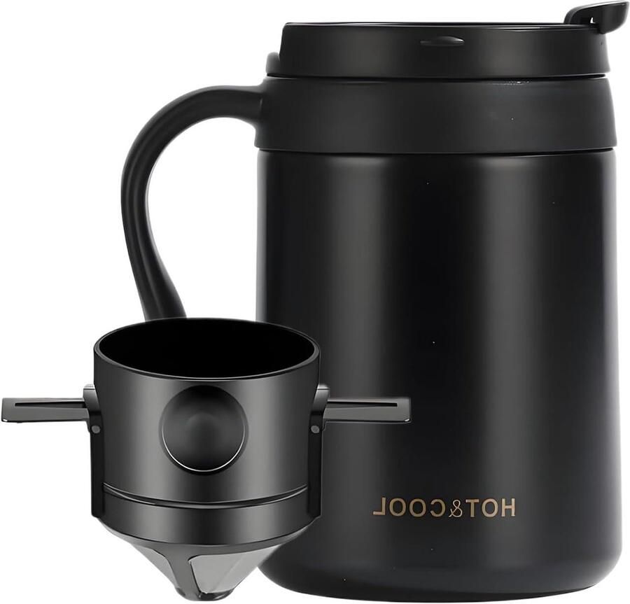 Draagbaar Koffiezetapparaat Reis Koffiemaker Onderweg Genieten Roestvrij Staal Niet Gespecificeerd Zilver
