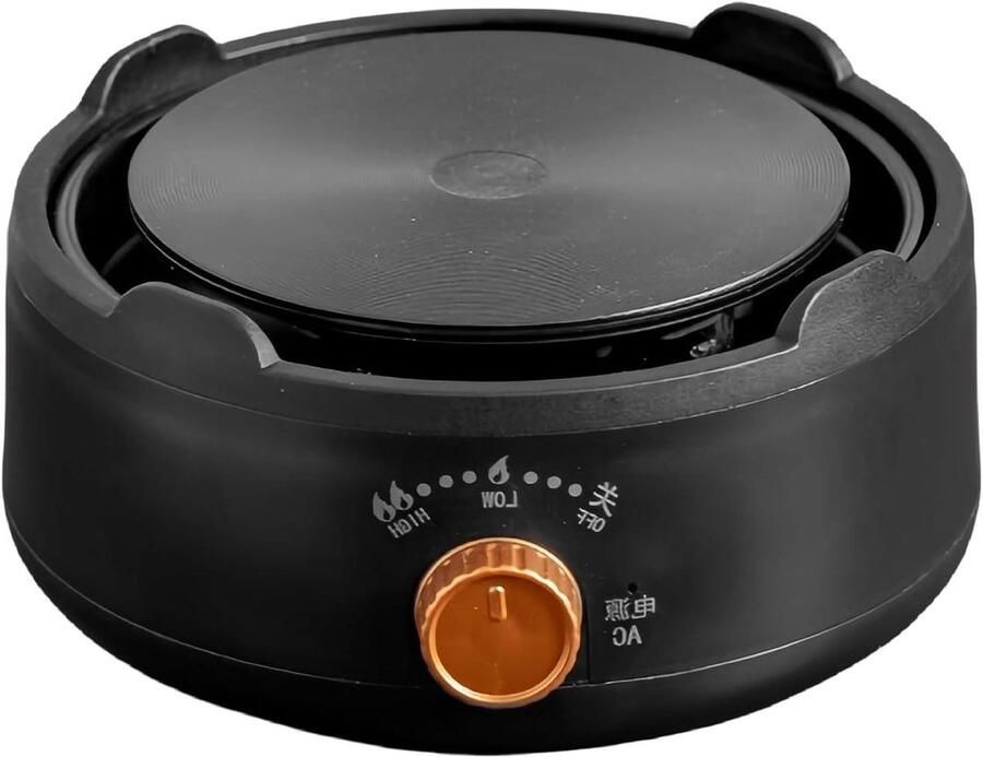 Draagbare Kookplaat Elektrisch Fornuis Tafelmodel Eten Warm Houden Instelbare Temperatuur 9x18x9 cm Zwart