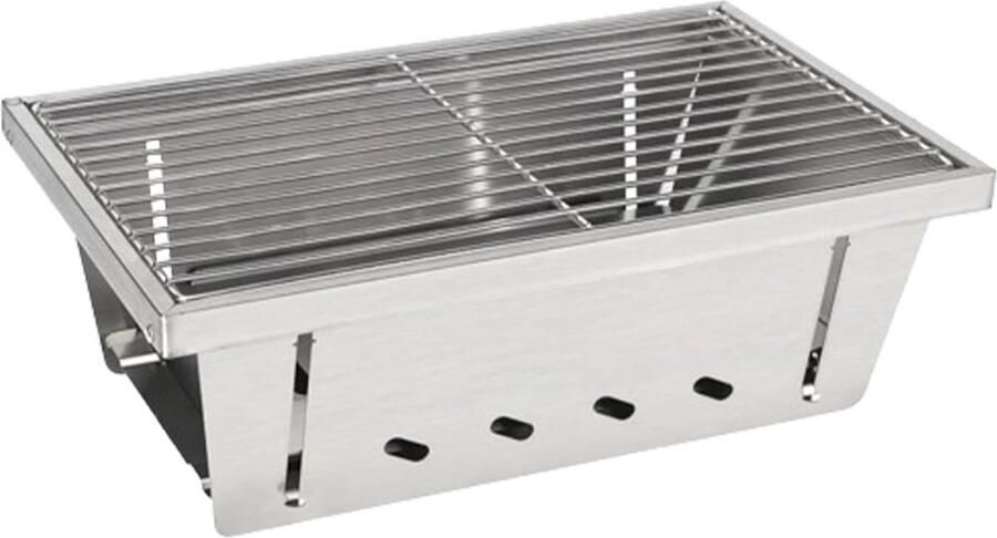 Draagbare Kookplaat Outdoor Grill Buiten Koken Hittebestendig Roestvrij Staal 48 x 274 x 48 mm Zilver