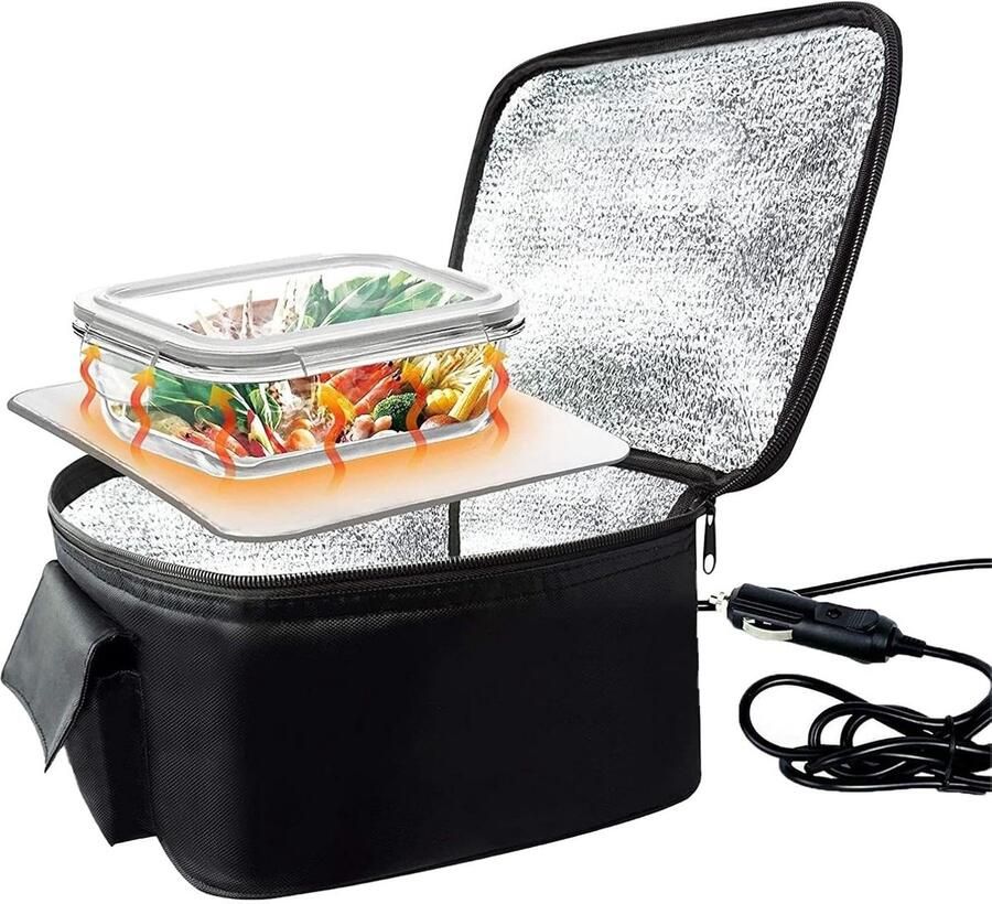 Draagbare lunchwarmer voedselverwarmer voor de auto draagbaar met 12 V-verwarming snel opwarmen lekvrije voedselverwarmer