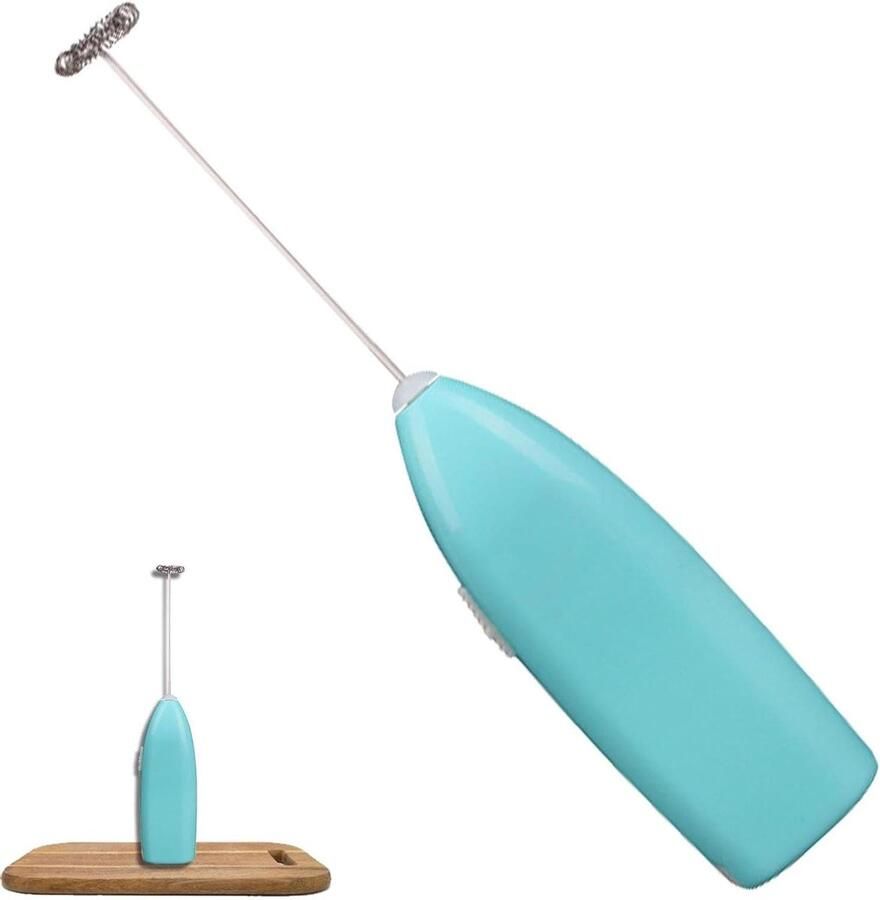 Draagbare Melkopschuimer Keuken Garde Drankjes Bereiden Snel Schuim Maken 19.8x3.5x2cm Blauw