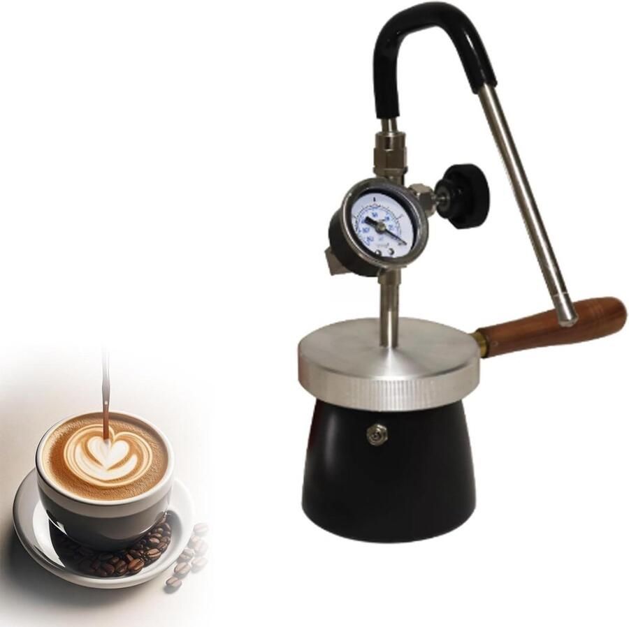 Draagbare Melkopschuimer Stoomkoker Koffie Maken Professioneel Stoomschuim 300ml Capaciteit Zilver