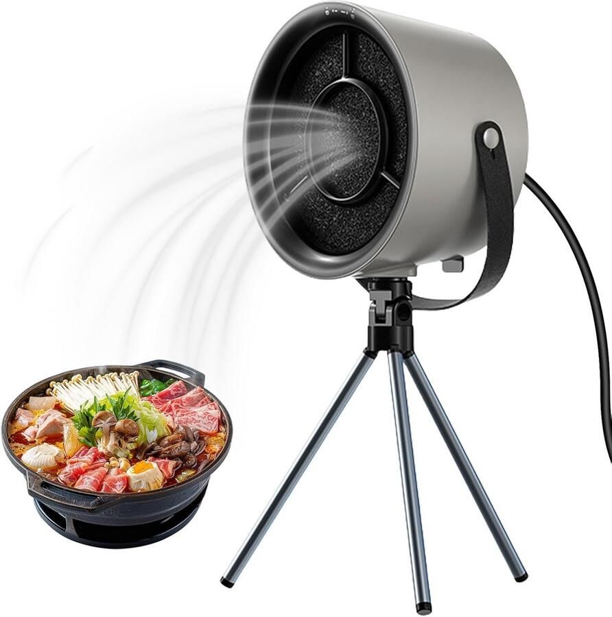 Draagbare Mini Afzuigkap met Statief 3 Snelheden Ideaal voor Camping BBQ en Reizen