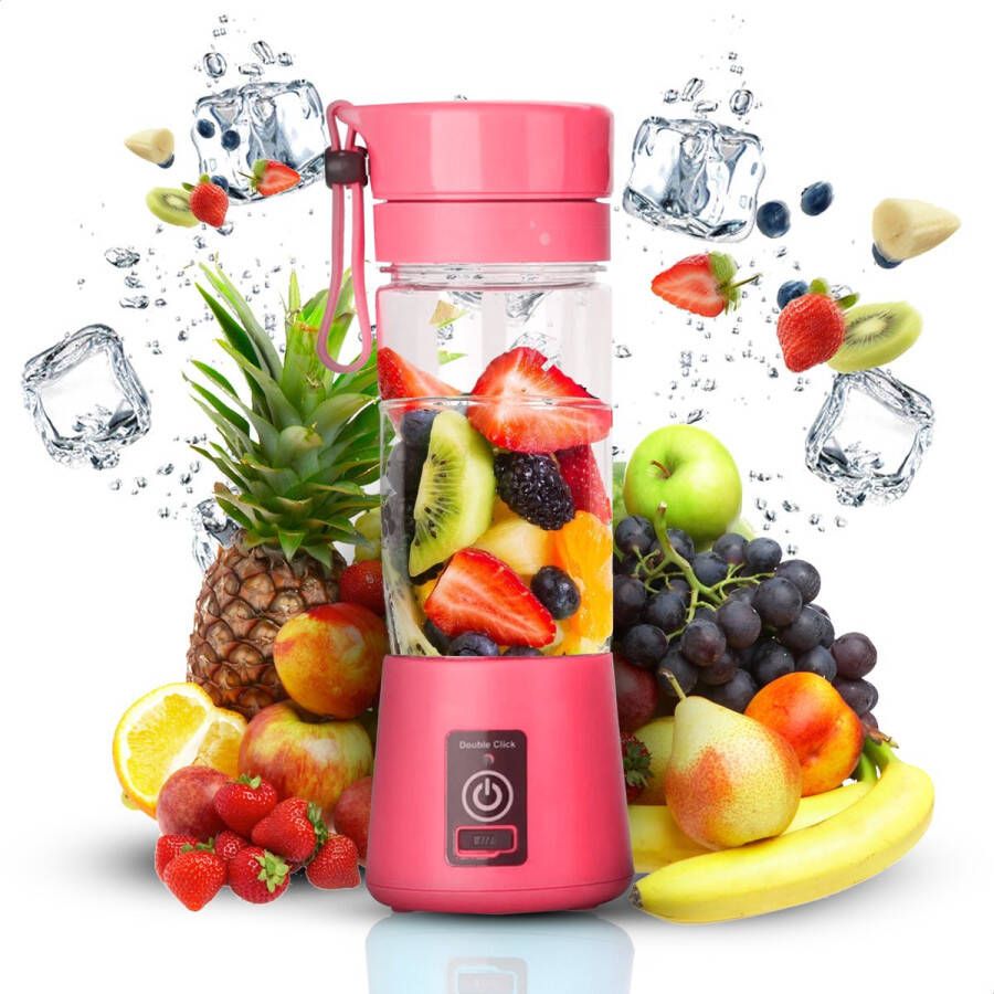 BLENDS Draagbare blender On the go Mini Portable Draadloos Voor onderweg Smoothie maker Beker To go Roze Nu Inclusief smoothie recepten PDF! - Foto 2