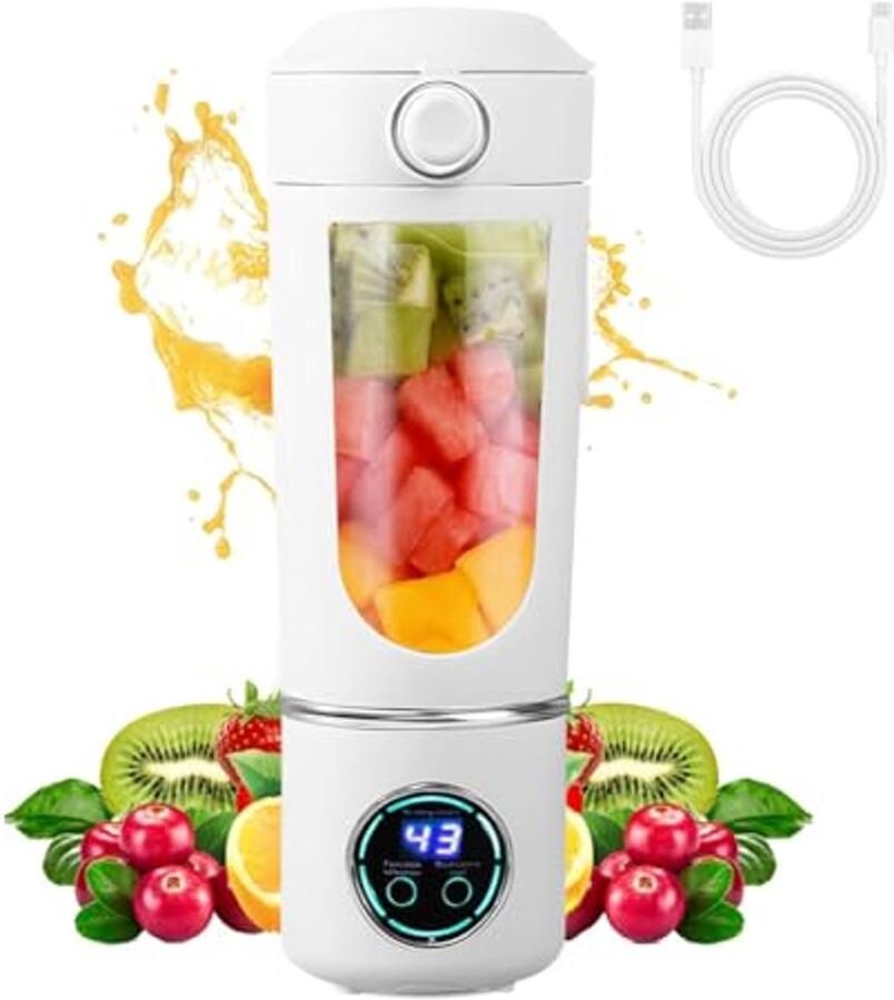 Draagbare Mini Blender voor Smoothies en Shakes 700 ml Met 12 Messen en Oplaadbaar