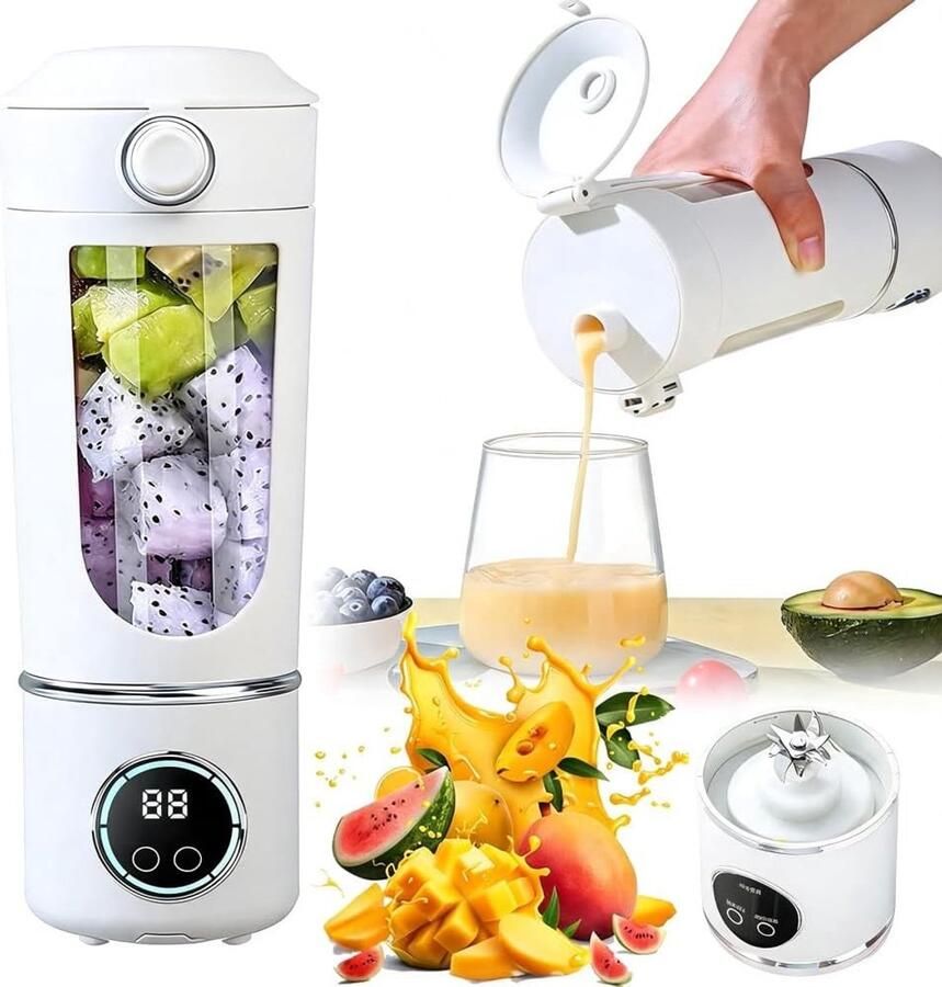 Draagbare mini-blender voor smoothies en shakes 700 ml USB-oplaadbare mixer voor thuis en onderweg ideaal voor sport en outdoor activiteiten - Foto 1