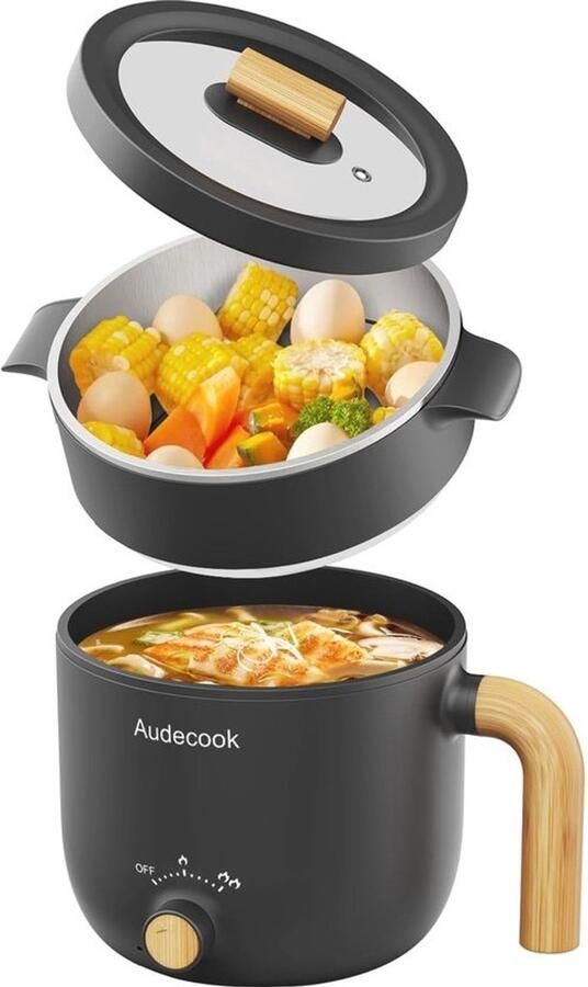 Draagbare mini elektrische hot pot 1 5 L Multifunctionele antiaanbakmultikoker voor snelle maaltijden