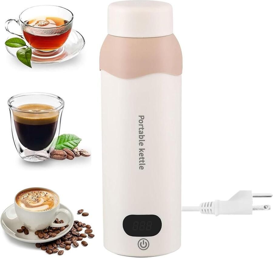 Draagbare mini elektrische theepot small 316 RVS draagbare waterkoker met 4 temperatuurregelingen automatische uitschakeling en een snelle waterkoker voor thee en nog veel meer