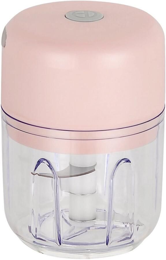 Draagbare mini-elektrische vleesmolen draadloze groentemolen USB-oplaadbaar waterdicht kan knoflook ijsblokjes en specerijen vermalen 250 ml (roze)