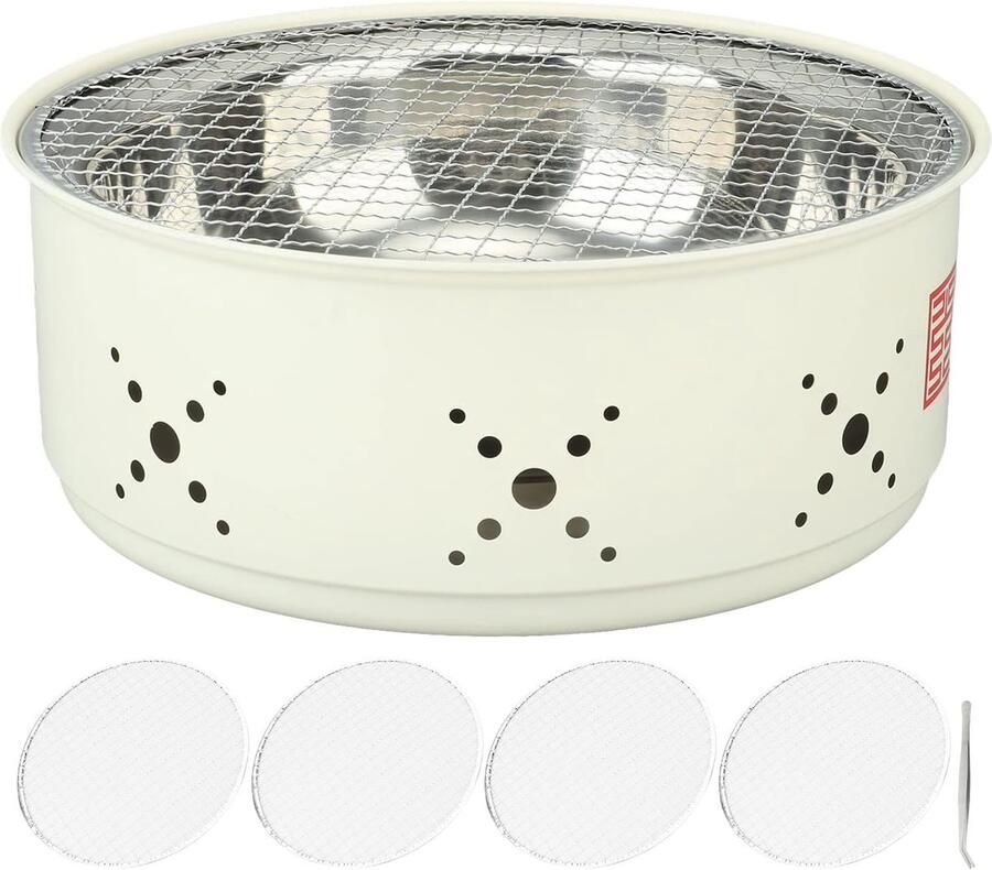 Mini BBQ Grill Kampeer Kachel Buiten Koken Roestvrij Staal 29 cm Zilver