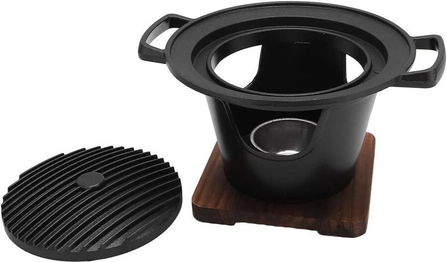 Mini BBQ Grill Tafel Grill Buiten Koken Keramische Warmtebehoud 17.5 cm Diameter Zwart