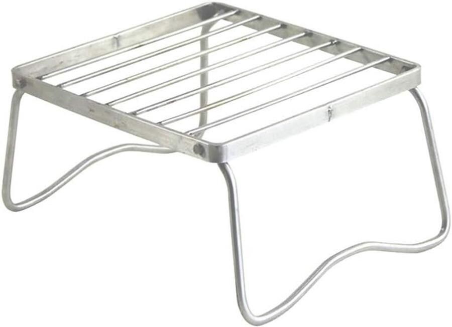 Draagbare Mini Grill Opvouwbare BBQ Buiten Koken Roestvrij Staal 17 x 16 cm Zilver
