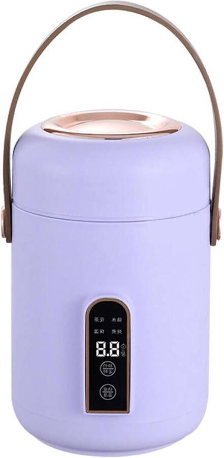 Draagbare Mini-rijstkoker Reisstoomboot voor Soepen Stoofschotels Multifunctionele Thuiskantoor Slaapzaal (PURPLE)