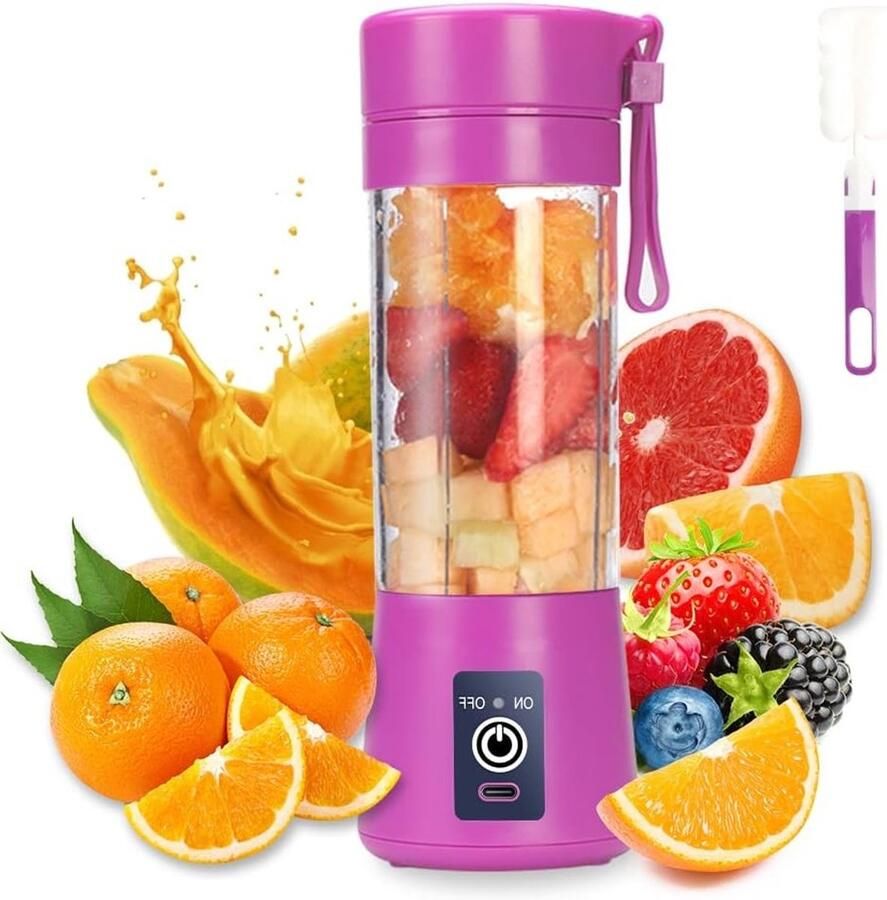 Draagbare Mini Smoothie Maker met USB 380ml Zes Messen voor Perfecte Shakes en Sappen