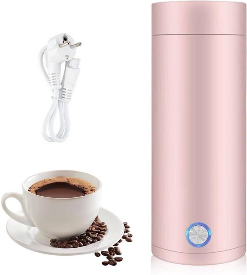 Draagbare Mini Waterkoker – 3-in-1 Elektrische Reiskoker – Compacte Waterkoker voor Koffie en Thee – Roze – Ideaal voor Onderweg