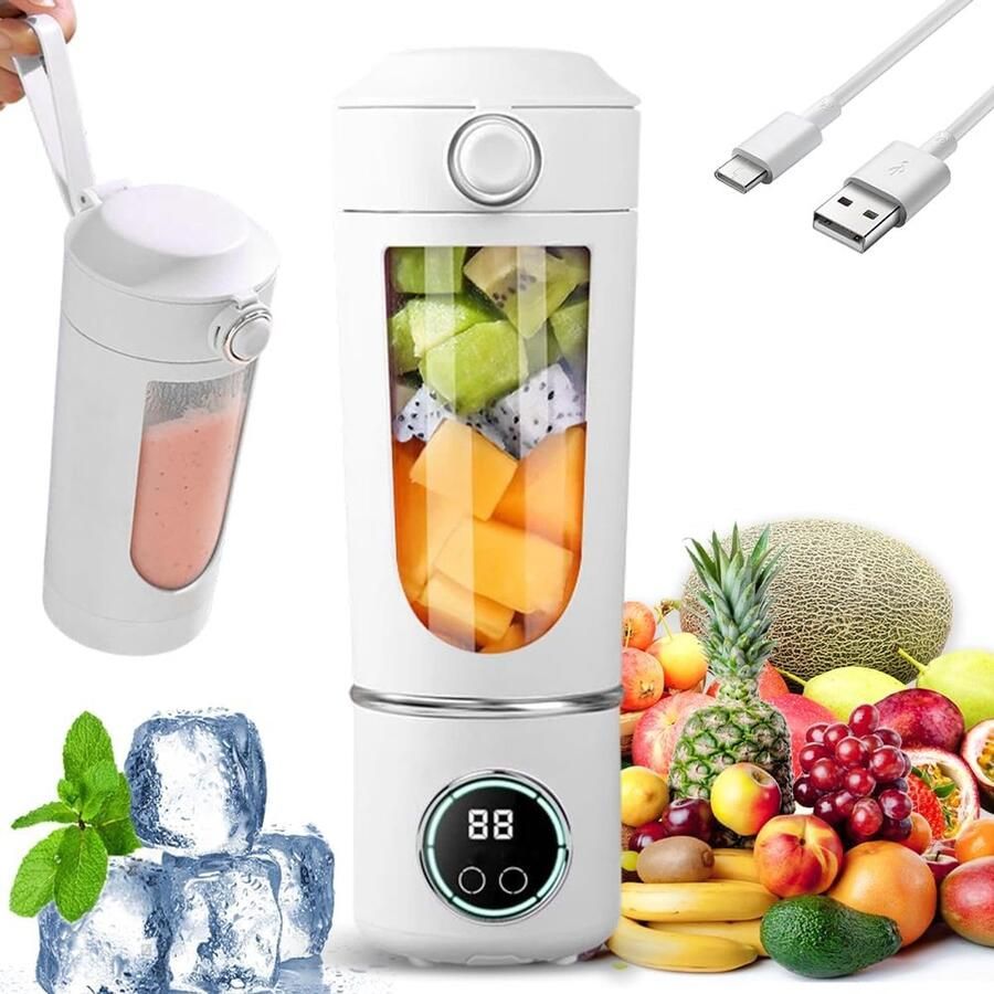Draagbare minimixer 700 ml 12 roestvrijstalen messen oplaadbare sap pers digitaal display zelfreinigend