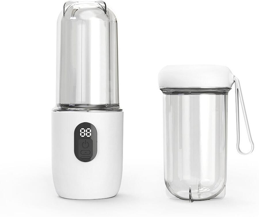 Draagbare mixer 500 ml capaciteit met digitaal scherm oplaadmodel wit