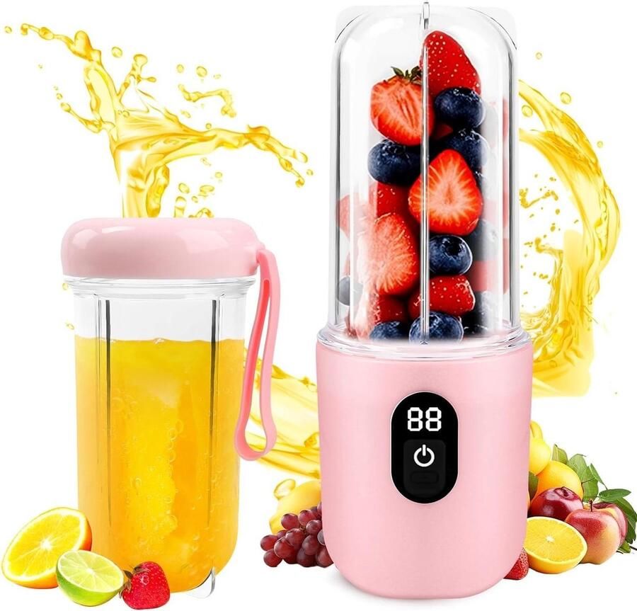 Draagbare mixer draagbare elektrische citruspers met digitaal display 1500 mAh accu draadloos gebruik 16 vellen SUS snijkop hoge snelheid voor auto camping kantoor