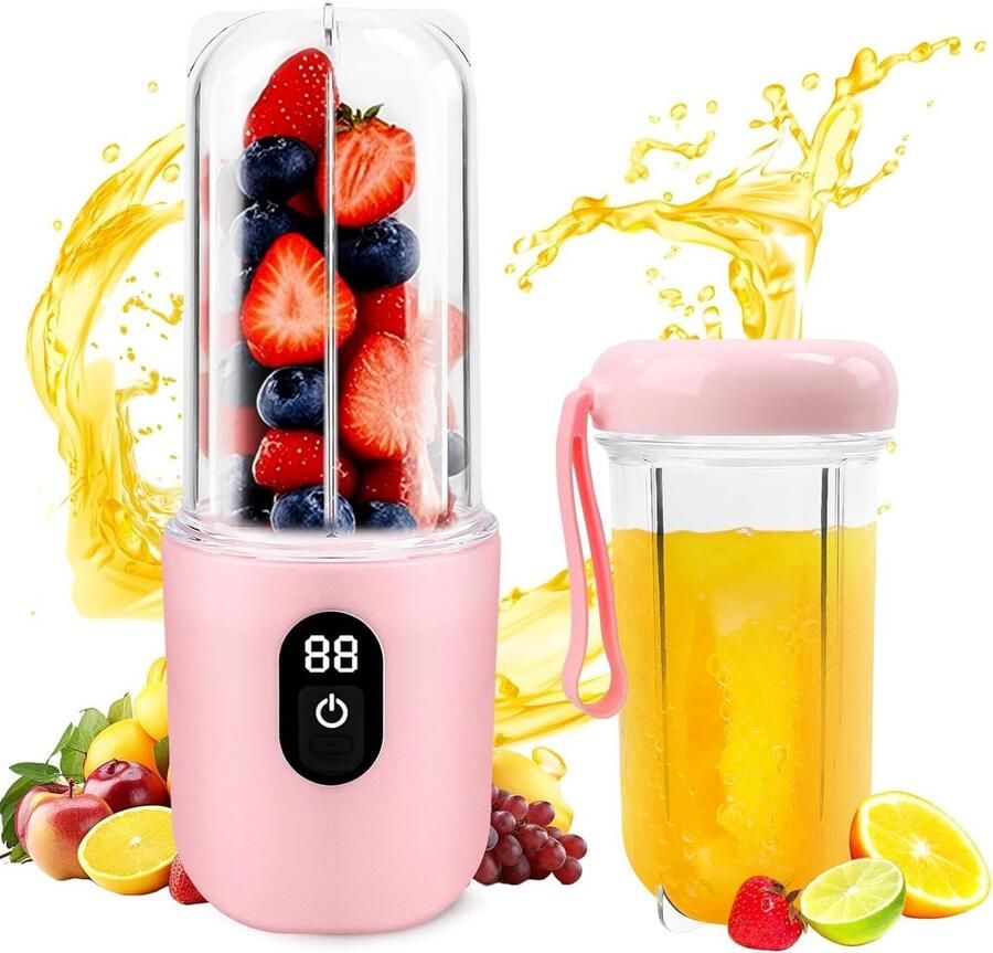 Draagbare mixer draagbare elektrische citruspers met digitaal display 1500 mAh accu draadloos gebruik 16 vellen SUS snijkop hoge snelheid voor auto camping kantoor