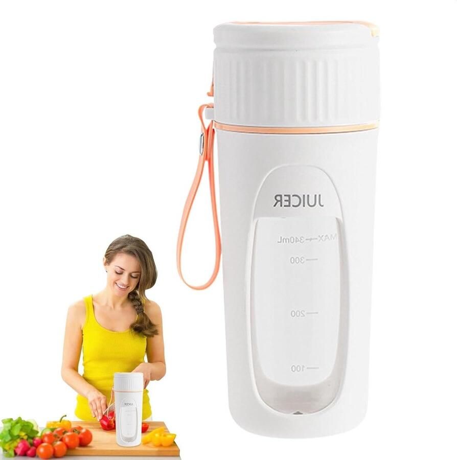 Draagbare Mixer Mok Shake Blender Gezonde Drankjes Maken Dubbele Motor Kracht 340 ml Capaciteit Oranje