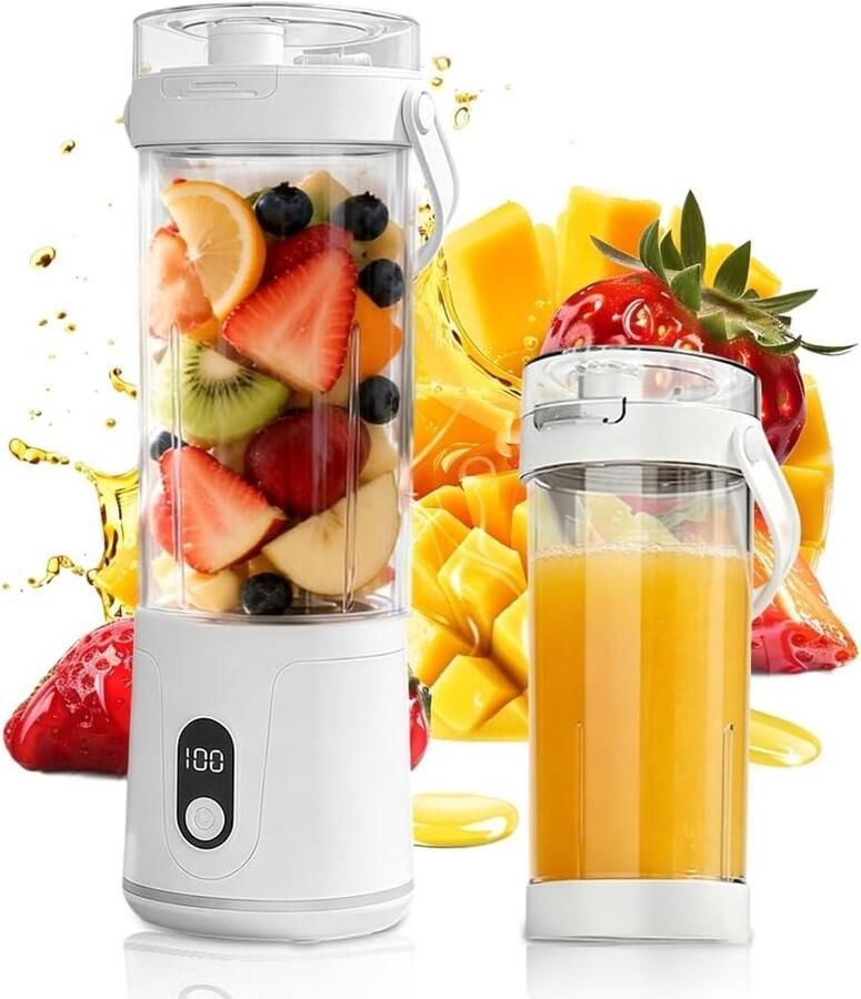 Draagbare Mixer Roestvrij Staal 600 ml Capaciteit USB-C Oplaadbaar Voor Shakes en Smoothies