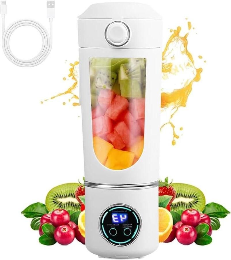 Draagbare Mixer Smoothie Maker Gezonde Dranken Maken 12 Roestvrijstalen Messen 700 ml Wit