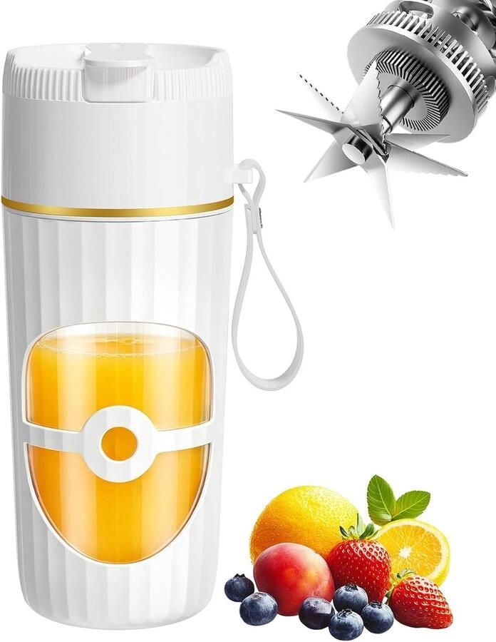 Draagbare mixer Smoothiemaker USB Gezonde dranken maken 10 RVS messen 400 ml Wit